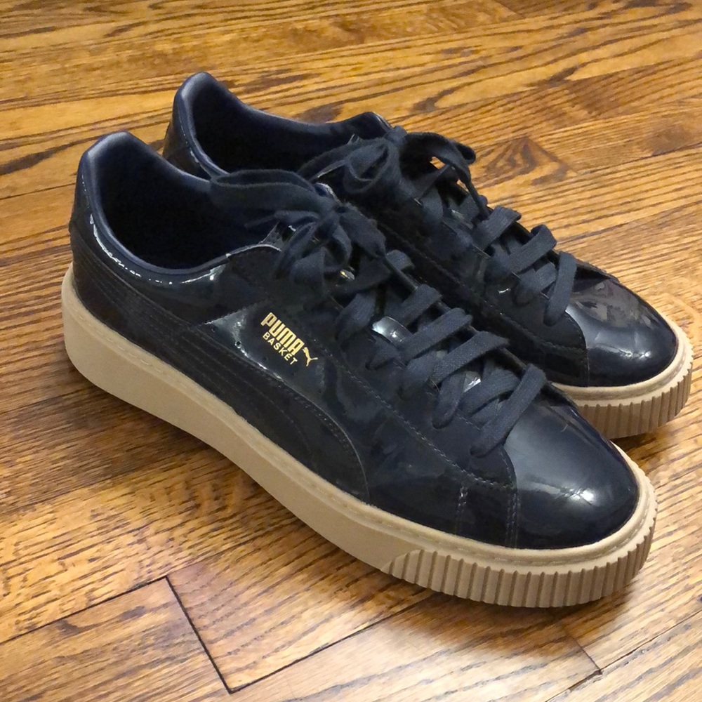 Shiny Navy Puma Sneakers